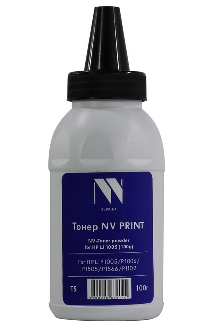

Тонер NV Print, бутыль 100 г, черный, совместимый для LJ P1005/P1006/P1505/P1566/P1102