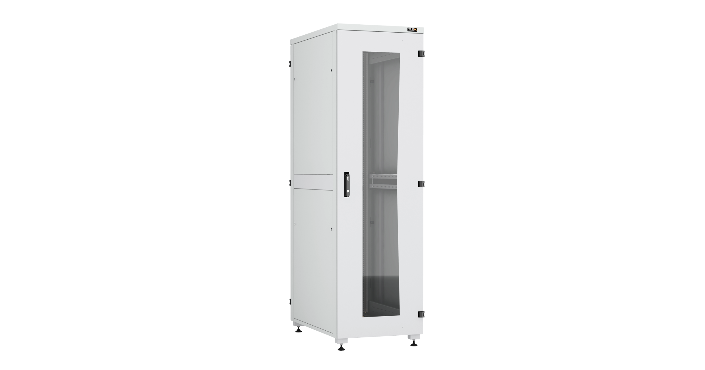 Шкаф телекоммуникационный напольный 42U 600x1000 мм, стекло, серый, разборный, TLK Lite II(TFI-R) (TFI-426010-GHMH-R-GY)