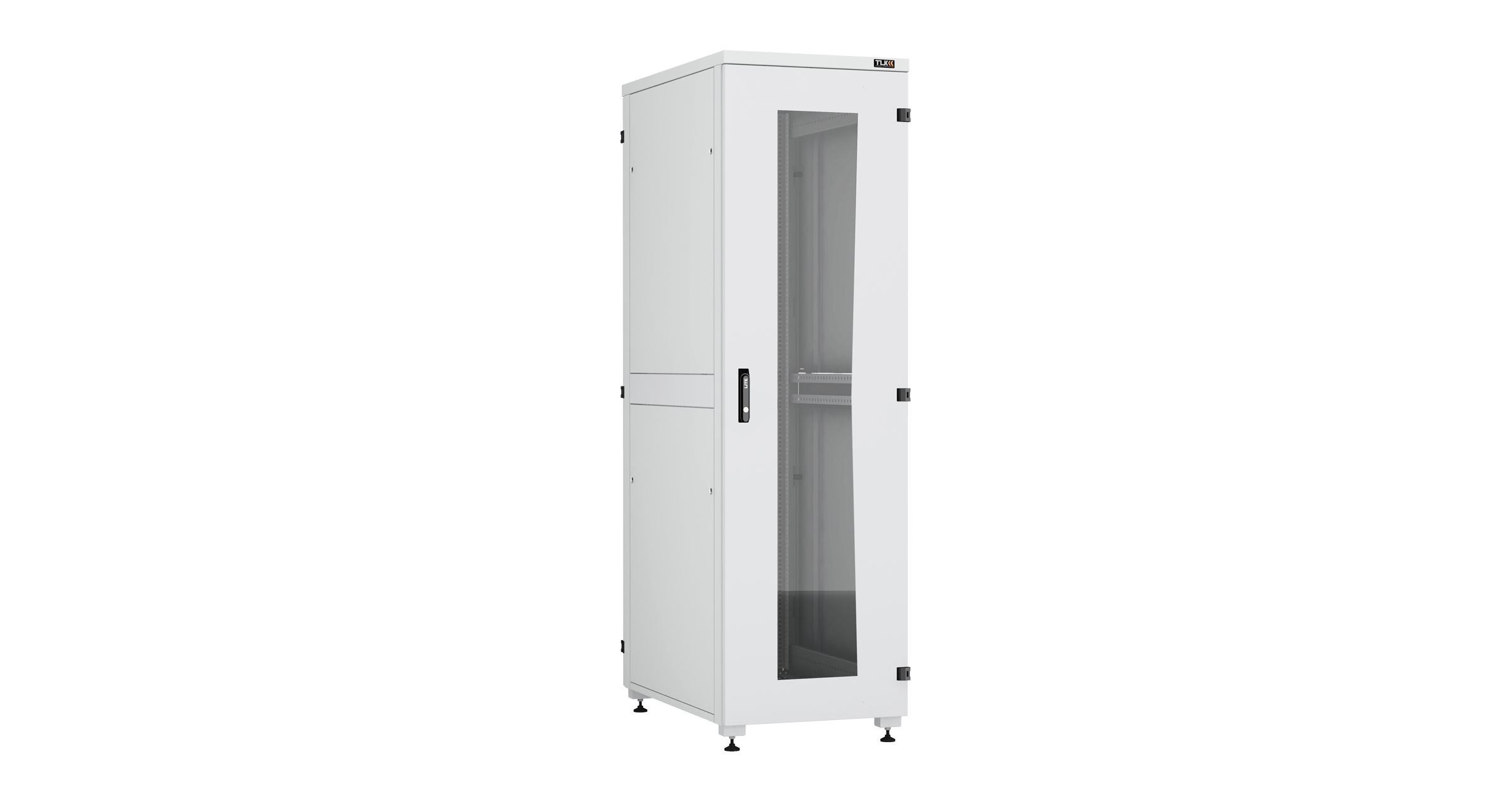 

Шкаф телекоммуникационный напольный 42U 600x1000 мм, стекло, серый, разборный, TLK Lite II(TFI-R) (TFI-426010-GHMH-R-GY)