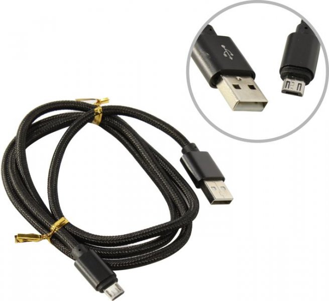 

Кабель USB 2.0(Am)-Micro USB 2.0(Bm), 2A 1 м, черный MEDIAGADGET (MGC004TBK), 0