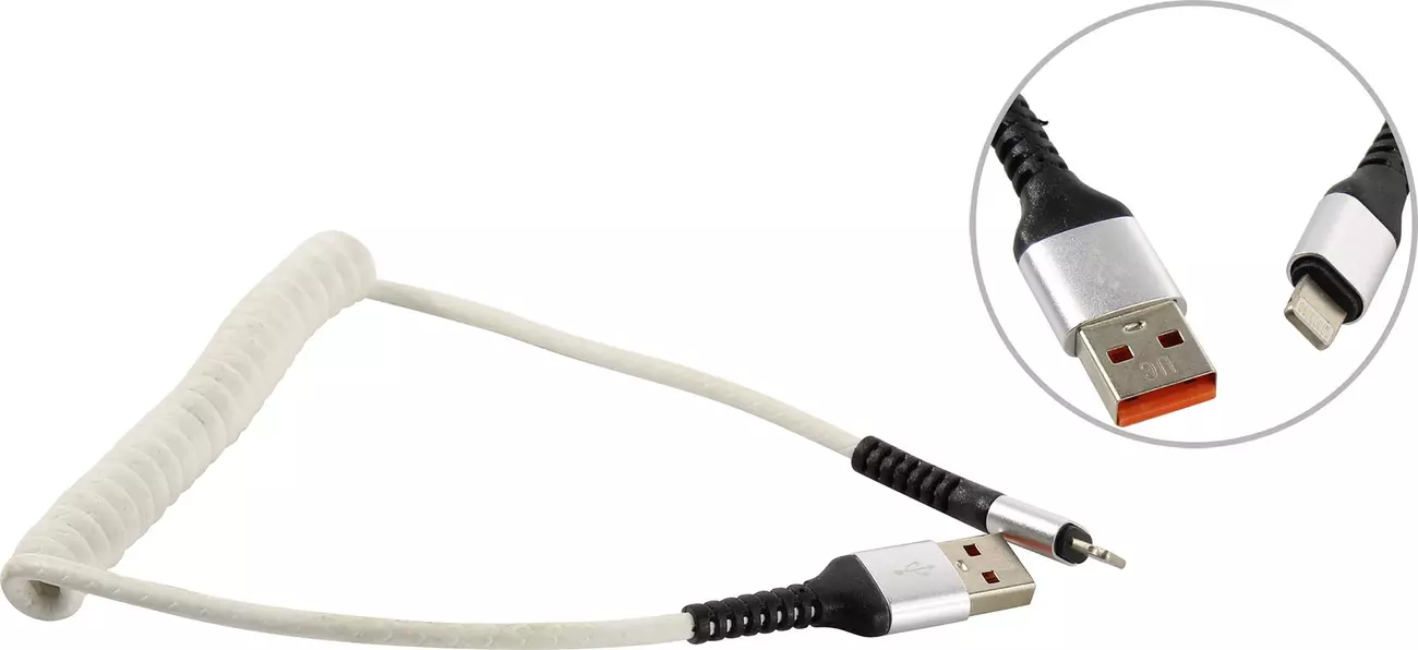 

Кабель Lightning 30-pin-USB Type-C, MFi, 2A 1 м, белый MEDIAGADGET (MGC036PWT)