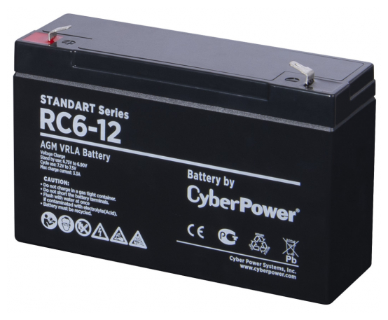 

Аккумуляторная батарея для ИБП CyberPower RC 6-12, 6V, 12Ah, RC 6-12