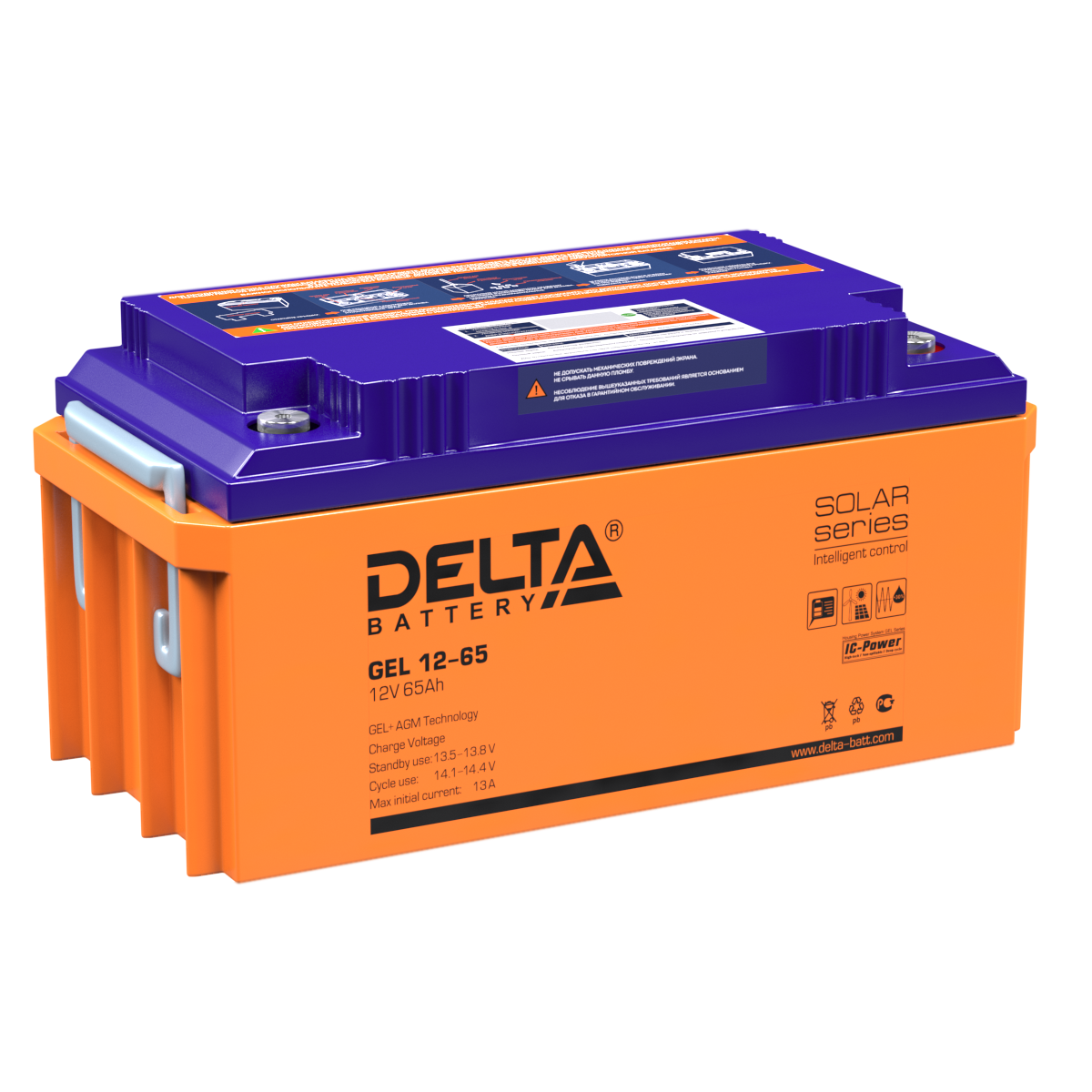 

Аккумуляторная батарея для ИБП Delta GEL 12-65, 12V, 65Ah, GEL 12-65