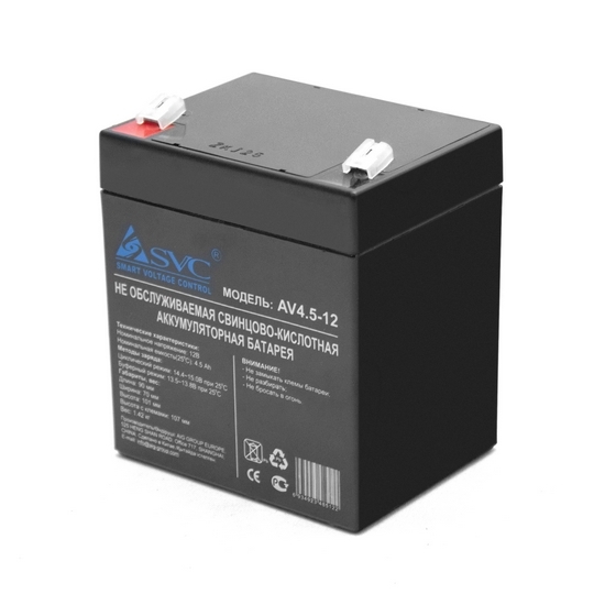 

Аккумуляторная батарея для ИБП SVC, 12V, 4.5Ah