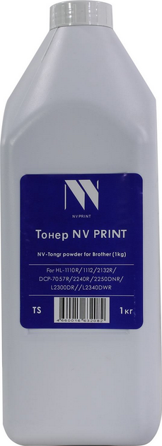 

Тонер NV Print, бутыль 1 кг, черный, совместимый для Brother HL-1110R/1112/2132R/2240R/2250DNR/L2300DR/L2340DWR, DCP-7057R