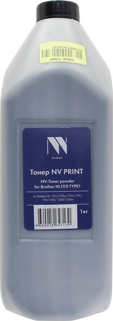 

Тонер NV Print Type1, бутыль 1 кг, черный, совместимый для Brother HL1110, Type1