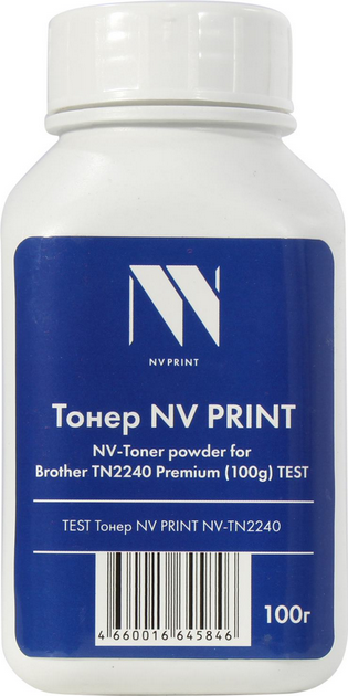 Тонер NV Print Premium, бутыль 100 г, черный, совместимый для Brother TN2240