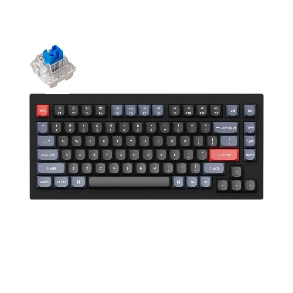 

Клавиатура проводная Keychron V1-B2, механическая, Blue Switch, подсветка, USB, черный (V1-B2-RU), V1-B2