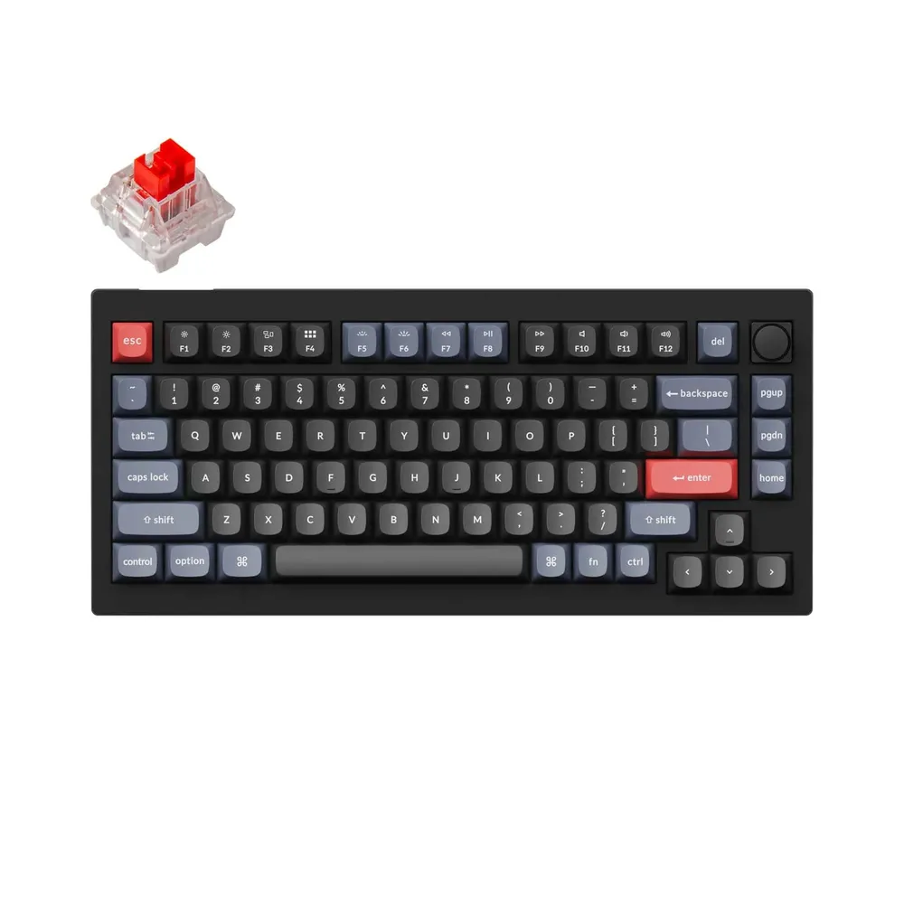 

Клавиатура проводная Keychron V1-D1, механическая, Red Switch, подсветка, USB, черный (V1-D1-RU), V1-D1