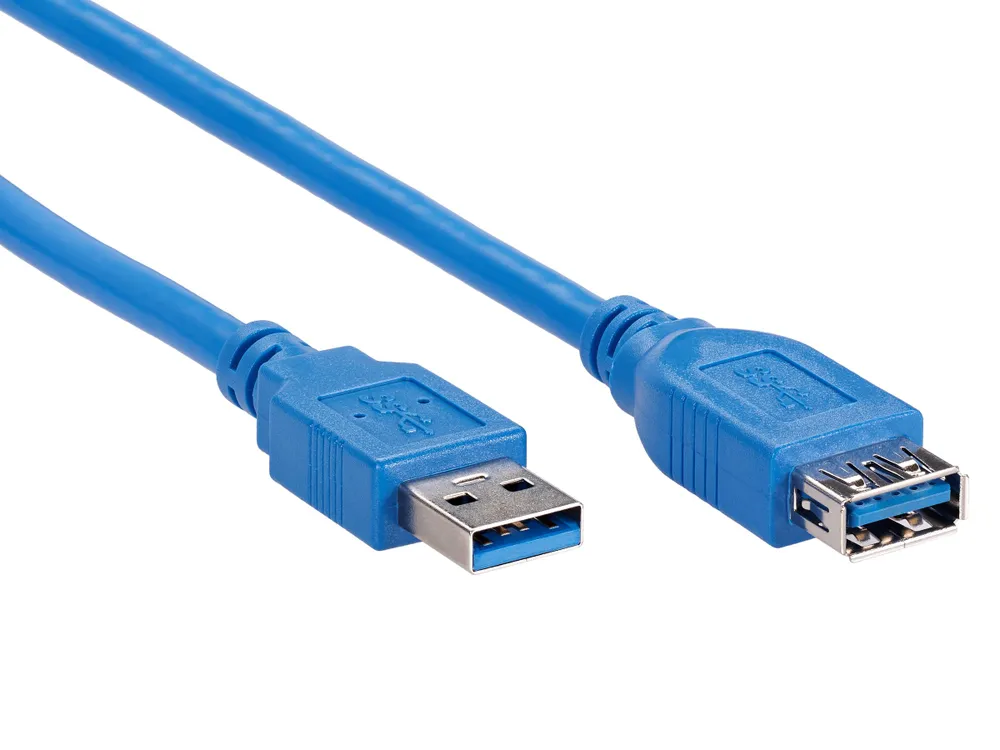 

Кабель-удлинитель USB(Am)-USB(Af), экранированный, 1 м, синий, AOpen (ACU302-1M)