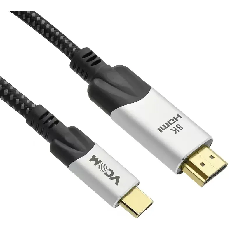 Кабель-переходник (адаптер) USB 3.1 Type-C(M)-HDMI(19M), 8K, экранированный, 1.8 м, черный VCOM (CU423MCV-1.8M)