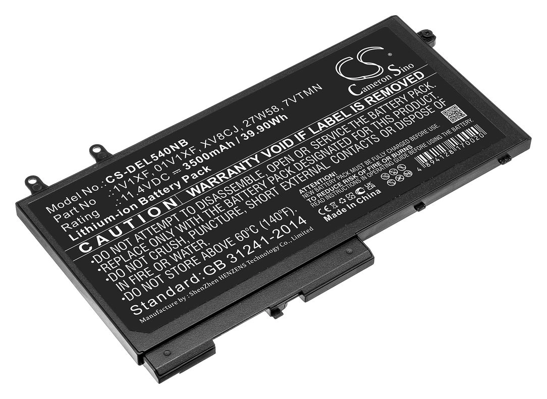Аккумуляторная батарея CameronSino CS-DEL540NB для Dell, 11.4V, 3500mAh, 39.9 Wh, черный