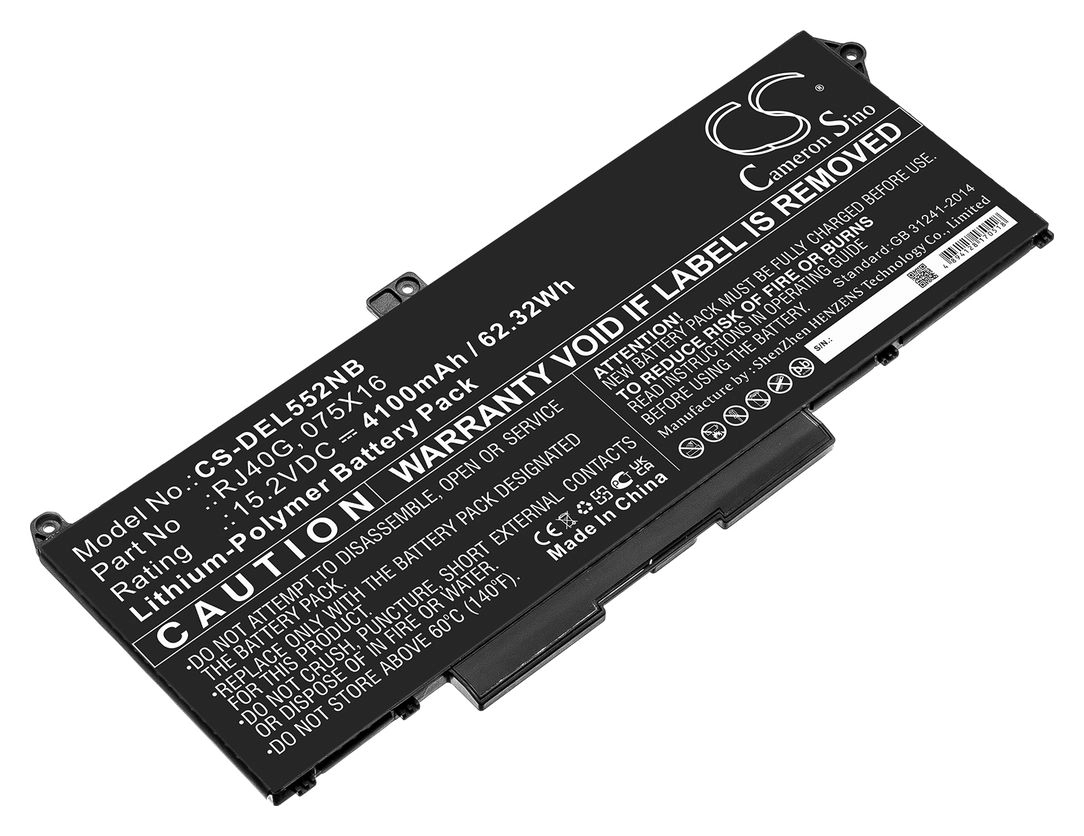 Аккумуляторная батарея CameronSino CS-DEL552NB для Dell, 15.2V, 4100mAh, 62.3 Wh, черный