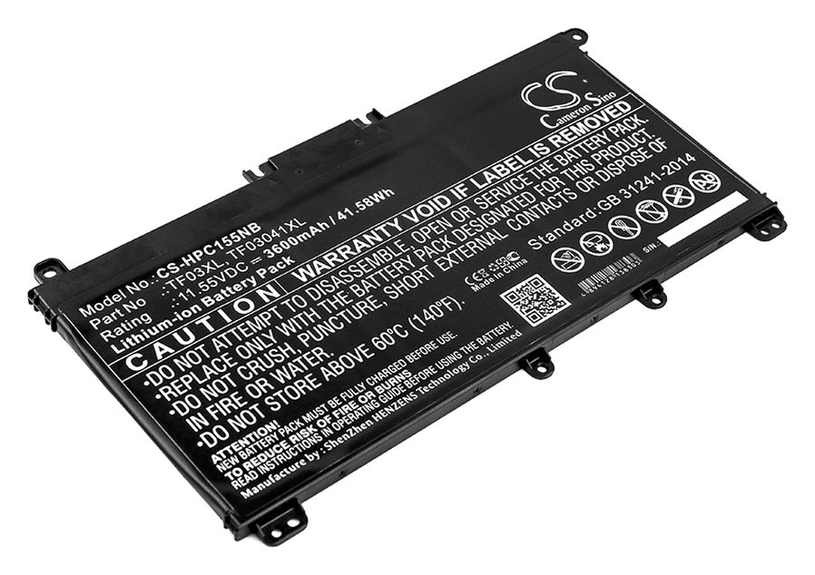 Аккумуляторная батарея CameronSino CS-HPC155NB для HP, 11.6V, 3600mAh, 41.6 Wh, черный