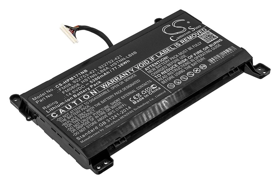 

Аккумуляторная батарея CameronSino CS-HPM171NB для HP, 14.6V, 5300mAh, 77.4 Wh, черный, CS-HPM171NB