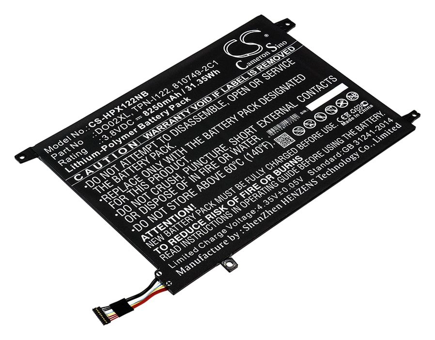 Аккумуляторная батарея CameronSino CS-HPX122NB для HP, 3.8V, 8250mAh, 31.4 Wh, черный
