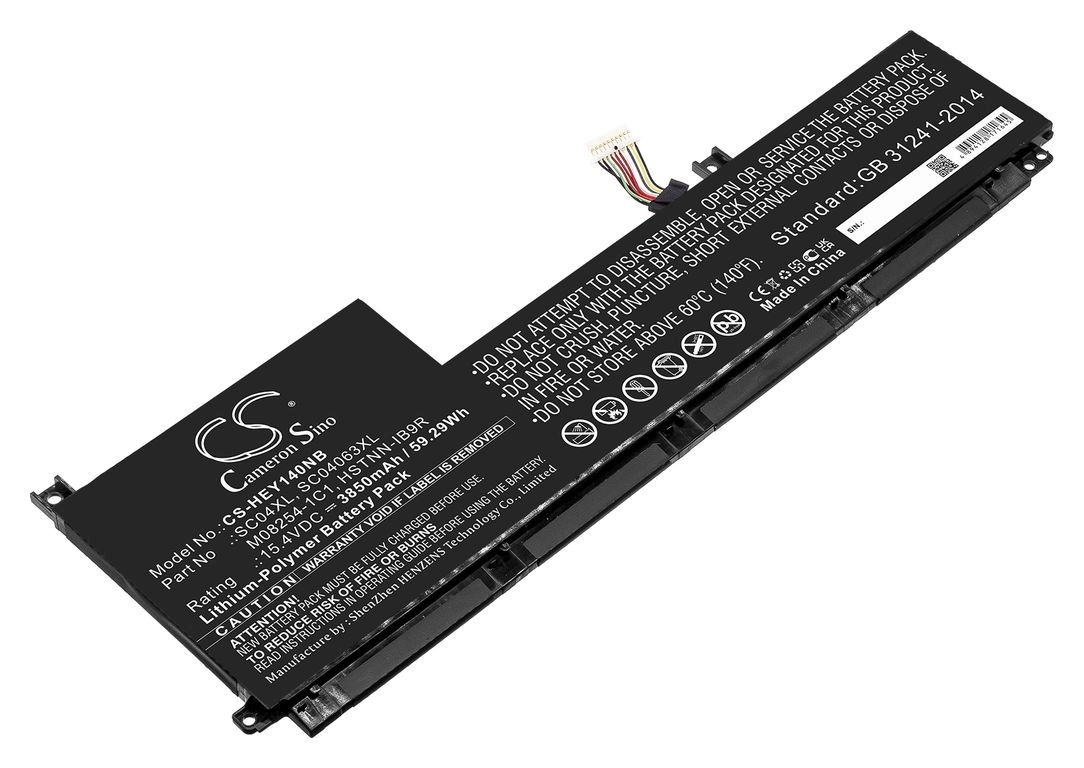 Аккумуляторная батарея CameronSino CS-HEY140NB для HP, 15.4V, 3850mAh, 59.3 Wh, черный