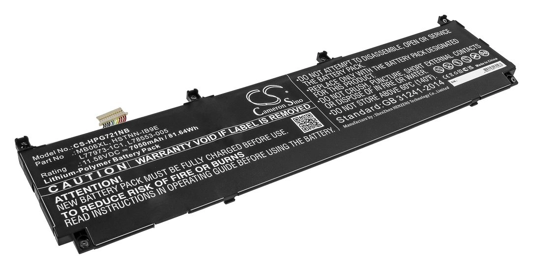 Аккумуляторная батарея CameronSino CS-HPG721NB для HP, 11.6V, 7050mAh, 81.6 Wh, черный