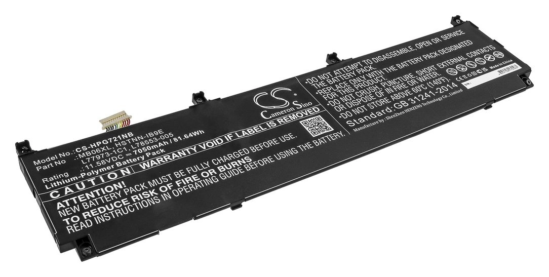 

Аккумуляторная батарея CameronSino CS-HPG721NB для HP, 11.6V, 7050mAh, 81.6 Wh, черный, CS-HPG721NB