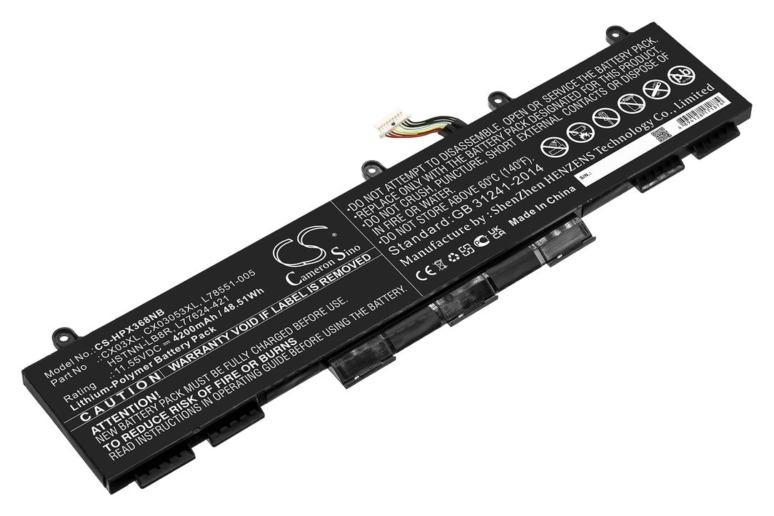 Аккумуляторная батарея CameronSino CS-HPX368NB для HP, 11.6V, 4200mAh, 48.5 Wh, черный