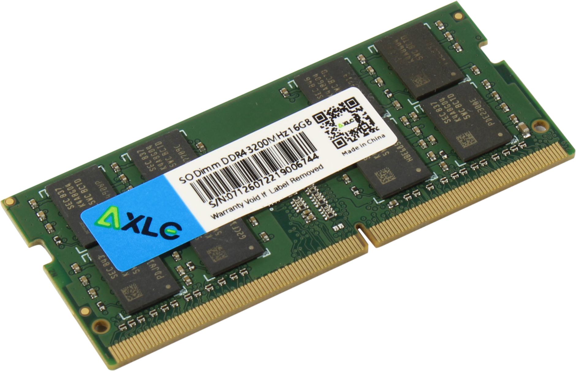

Память DDR4 SODIMM 16Gb, 3200MHz, 1.2 В, Axle Retail, 45548