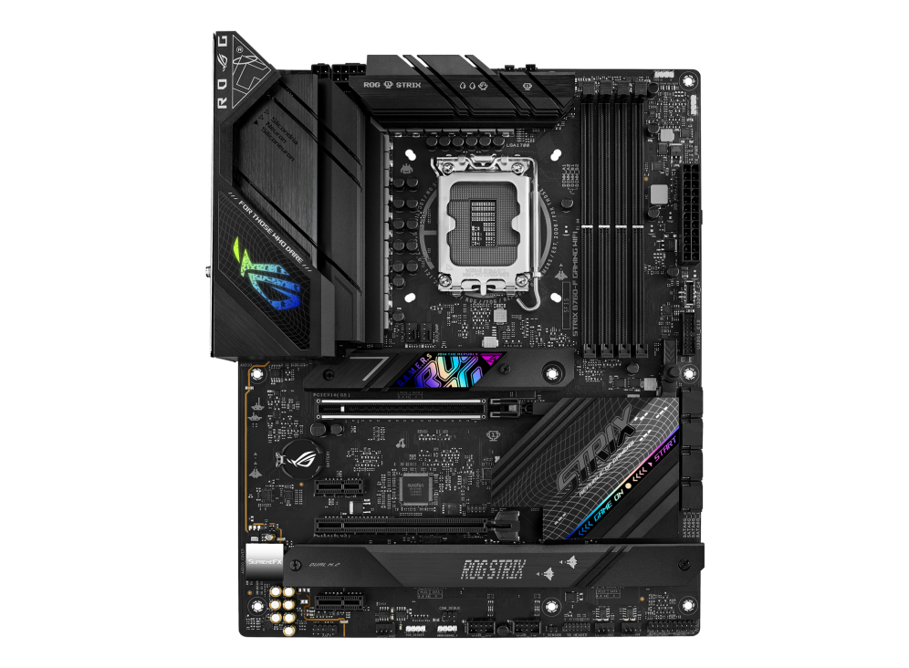 

Материнская плата ASUS ROG STRIX B760-F GAMING WIFI, Socket1700, Intel B760, 4xDDR5 DIMM, 2PCI-Ex16, 4SATA3, 7.1-ch, 2.5GLAN, 9 USB 3.2, 2 USB Type-C, HDMI, DP, ATX, Retail, ROG STRIX B760-F GAMING WIFI