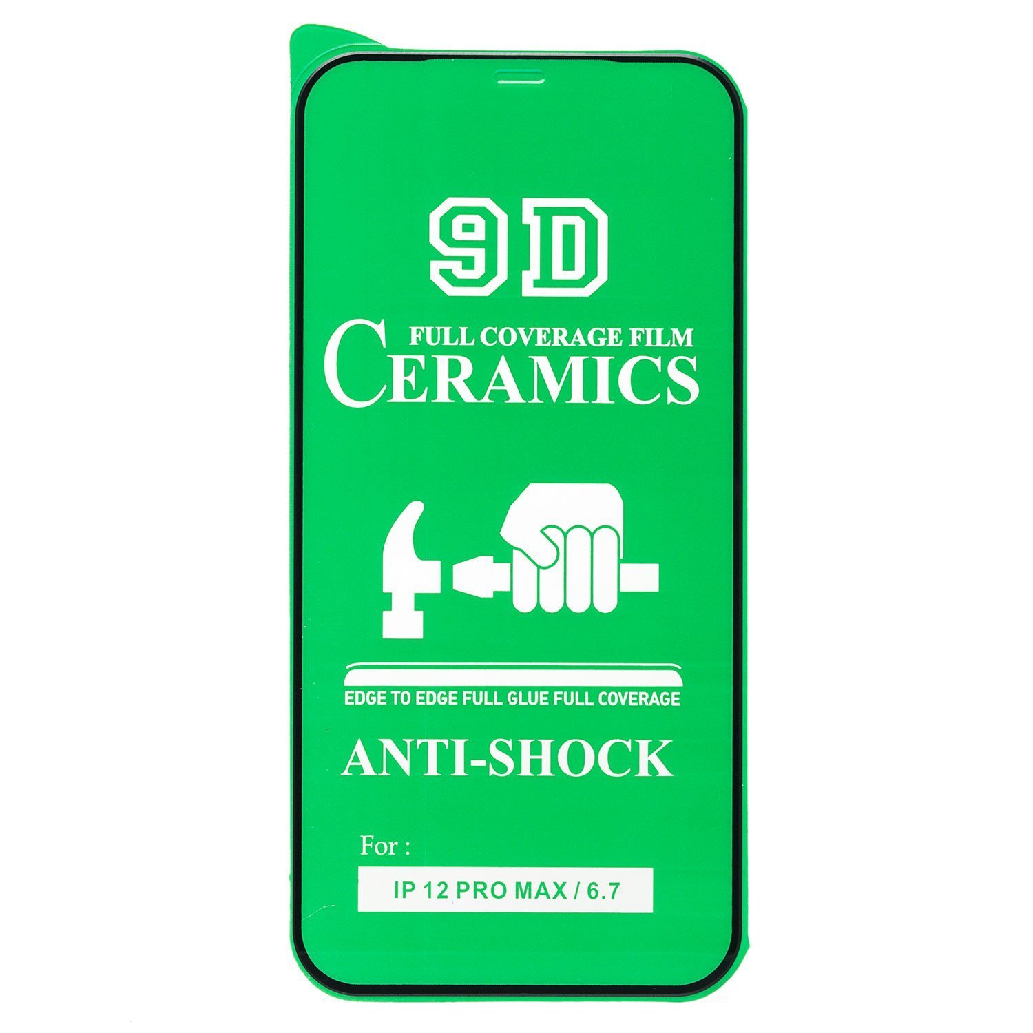 

Защитное стекло для экрана смартфона Apple iPhone 12 Pro Max (6.7"), Full screen, ударопрочное, поверхность глянцевая, черная рамка, 2.5D (213148)