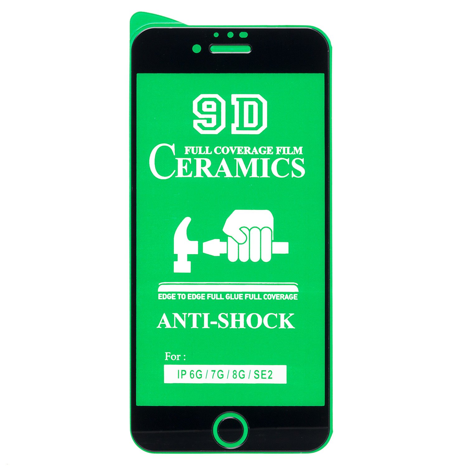 

Защитное стекло для экрана смартфона Apple iPhone 6/6S, Full screen, ударопрочное, поверхность глянцевая, черная рамка, 2.5D (213157)