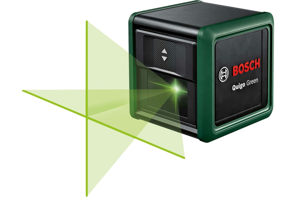 Уровень лазерный (нивелир) линейный, до 12 м, 0.6 мм/м, самовыравнивание, 2xААА, BOSCH Quigo green (0603663C20)