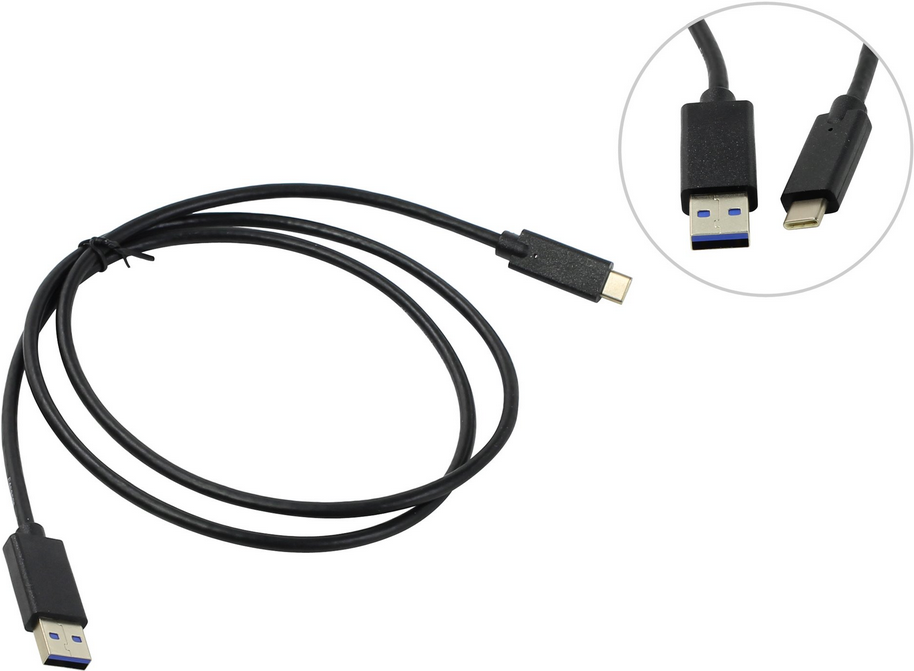 

Кабель USB 3.0(Am)-USB 3.1 Type-C(m) 1 м, черный Black Pack FQ10-005 (6935111800086), FQ10-005