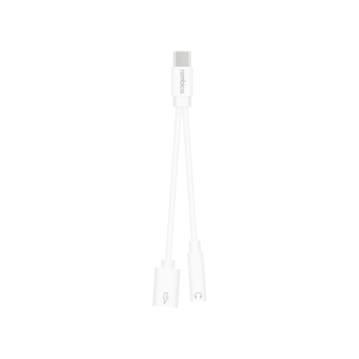 

Кабель-разветвитель USB Type-C(M)-Jack 3.5mm(F)/USB Type-C(F), белый Rombica (TC-00110), -