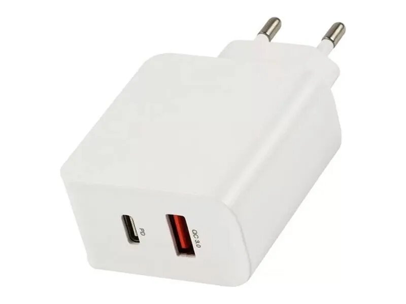 Сетевое зарядное устройство Red Line Tech PD-30 20Вт, USB, USB type-C, Quick Charge, PD, 3A, белый (УТ000026779) - фото 1