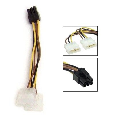 

Кабель-переходник питания (адаптер) 2MOLEX-PCI-E 6-pin(M) ORIENT, 1.5 мм, прямой (C391)