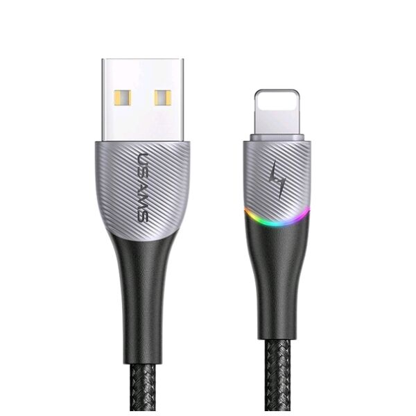 

Кабель USB- Lightning 8-pin, 2A 1.2 м, черный USAMS U77 US-SJ541 (SJ541USB01), US-SJ541