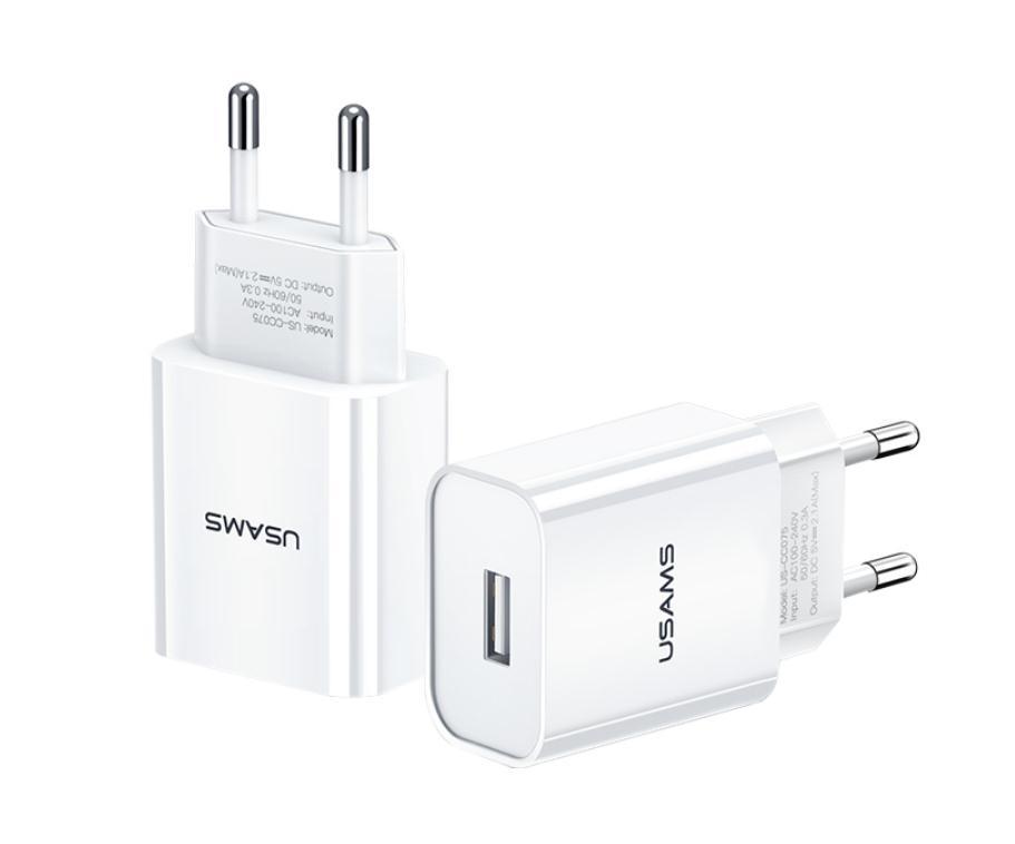 

Сетевое зарядное устройство USAMS US-CC075 5Вт, USB, 2.1A, белый (CC075TC01), US-CC075