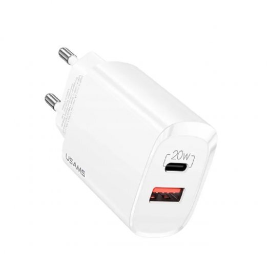 

Сетевое зарядное устройство USAMS US-CC121 T35 20Вт, USB, USB type-C, Quick Charge, PD, 3A, белый (CC121TC01), US-CC121 T35