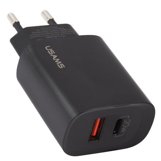 

Сетевое зарядное устройство USAMS US-CC121 T35 20Вт, USB, USB type-C, Quick Charge, PD, 3A, черный (CC121TC02), US-CC121 T35