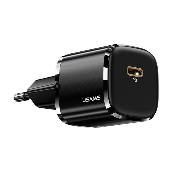 

Сетевое зарядное устройство USAMS US-CC124 20Вт, USB type-C, Quick Charge, PD, 3A, черный (CC124TC01), US-CC124