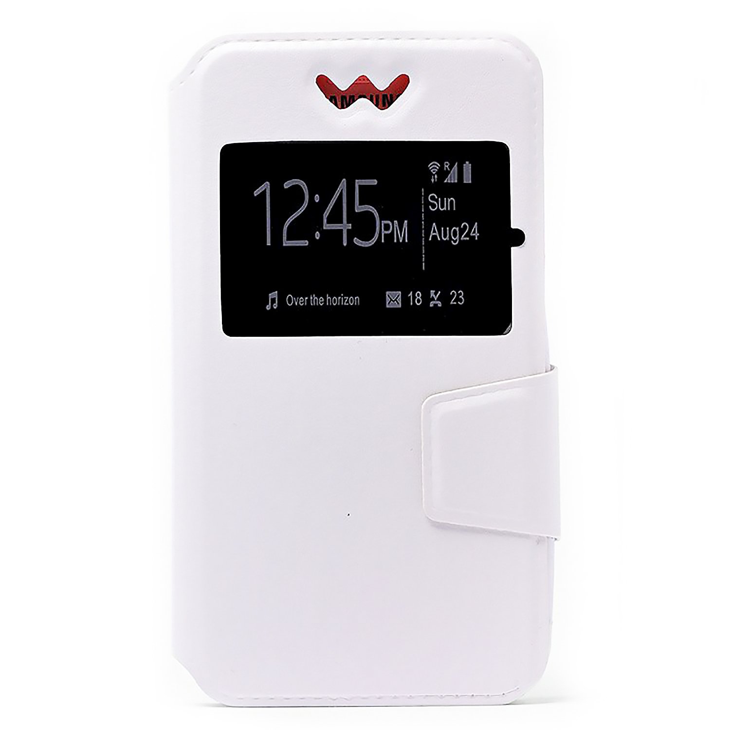 

Чехол-книжка Activ Magic Window для смартфона универсальный 5.2"-5.5", искусственная кожа, белый (58865)