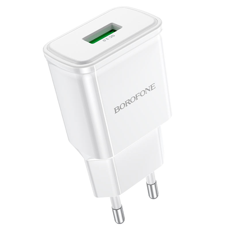 

Сетевое зарядное устройство Borofone BA59A Heavenly 18Вт, USB, Quick Charge, 3A, белый (133705), кабель USB Type C, BA59A Heavenly