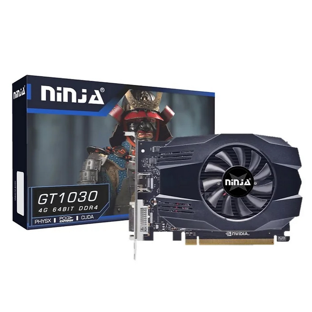 

Видеокарта Sinotex NVIDIA GeForce GT 1030 384SP, 4Gb DDR4, 64 бит, PCI-E, HDMI, DP, Retail (NH103FG44F), 384SP