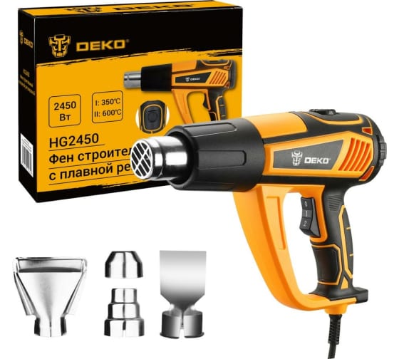 Фен строительный DEKO HG2450, 2.45 кВт