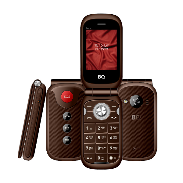 Мобильный телефон BQ 2451 Daze, 2.4", BT, 2-Sim, 1200mAh, коричневый б/у, после ремонта, следы эксплуатации, комплект полный