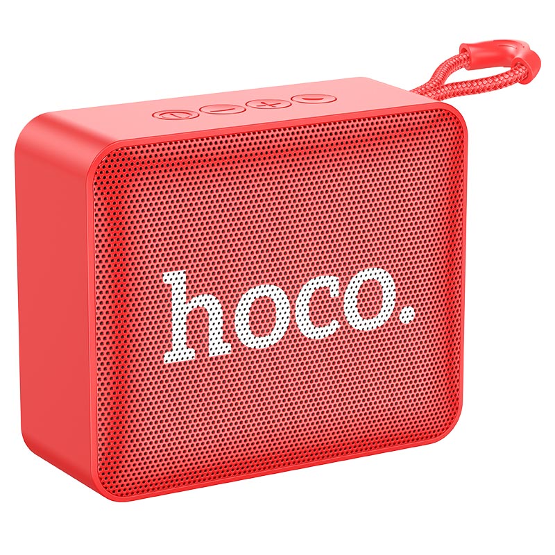 Акустика портативная Hoco BS51 Gold brick, 5Вт, FM, AUX, USB, microSD, Bluetooth, красный (780744) - фото 1