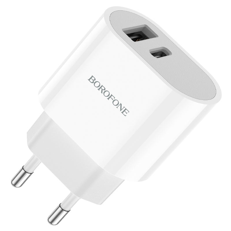 

Сетевое зарядное устройство Borofone BA62A Wiseacre, USB, USB type-C, 2.4A, белый (6974443383034), BA62A Wiseacre