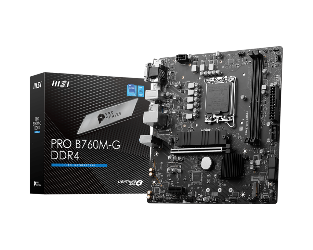 Материнская плата MSI PRO B760M-G DDR4, Socket1700, Intel B760, mATX