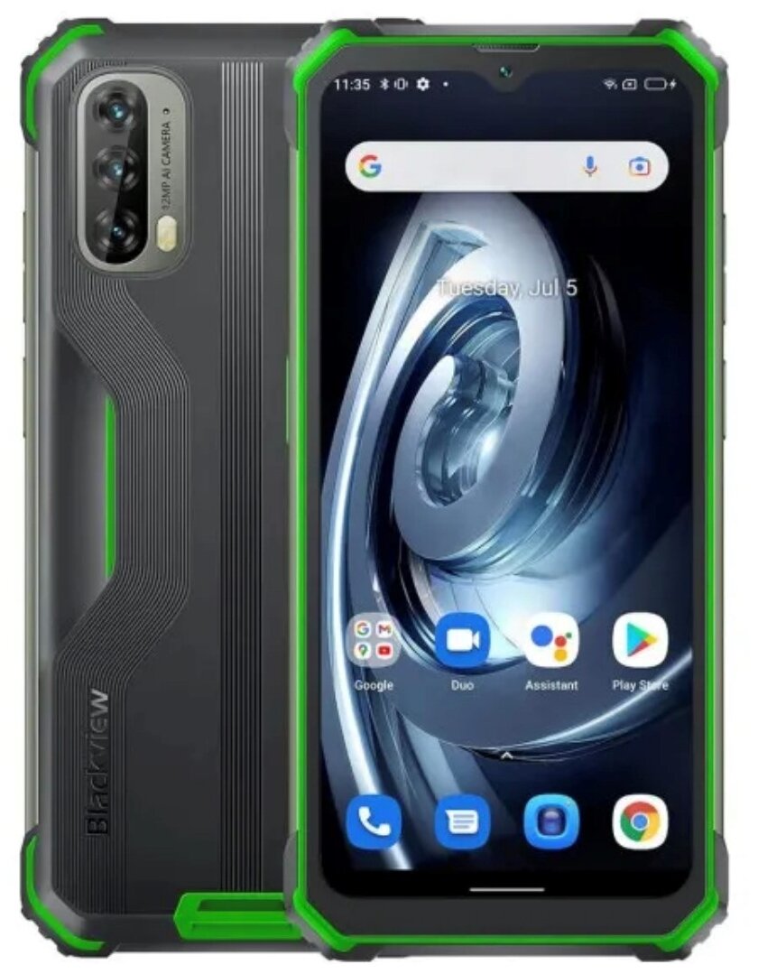 Смартфон Blackview BV7100 6Gb/128Gb Android зеленый (BV7100BK)