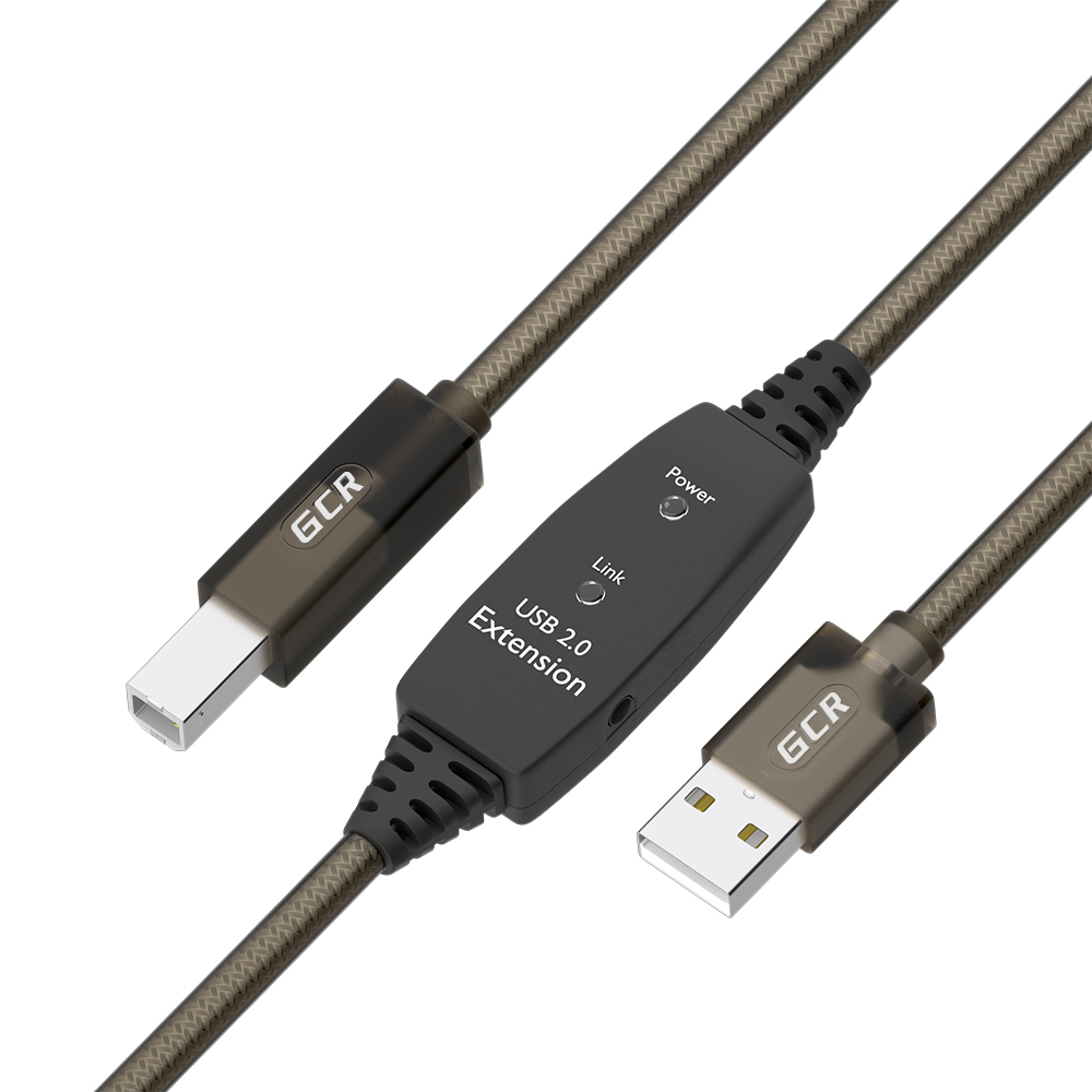 

Кабель USB 2.0(Am)-USB 2.0(Af), экранированный 7.5 м, черный/прозрачный GCR GCR-UECa5 (GCR-53793), GCR-UECa5