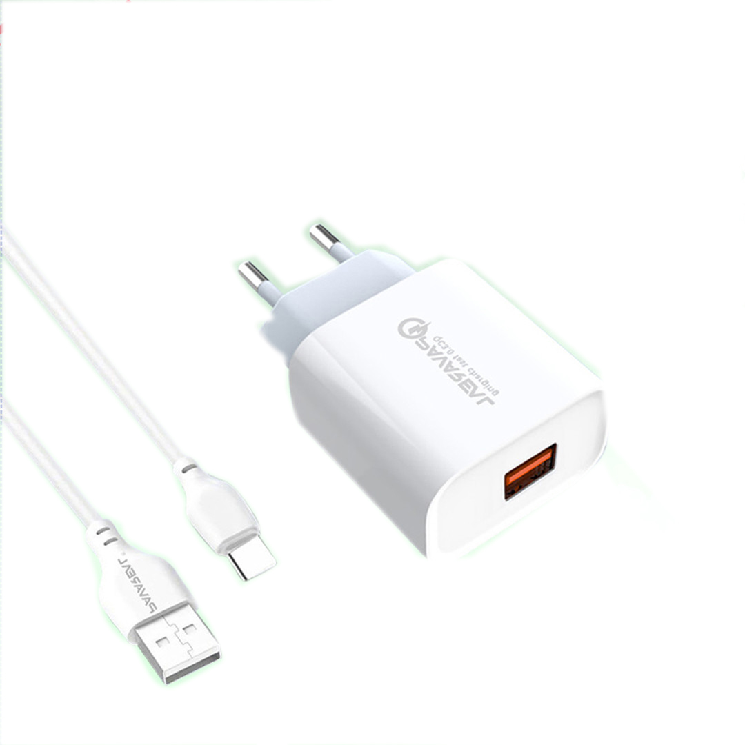 

Сетевое зарядное устройство PAVAREAL WC66, USB, Quick Charge, 3A, белый (УТ000031847), кабель USB Type C, WC66