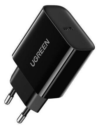 Сетевое зарядное устройство UGREEN CD137 20Вт, USB type-C, Quick Charge, PD, 3A, черный (10191)